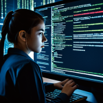 Cybercrime**

A dimly lit room. A young person with concerned expression hunched over a laptop, lines of code reflected in their eyes. In the background, blurred images of banking websites and personal data icons. Focus on the tension and vulnerability.  "Cybercrime victim, digital threat, online fraud, concerned, dark ambiance, technological vulnerability, data breach concept, safe for work, appropriate content, fully clothed, professional, perfect anatomy, natural proportions."

**